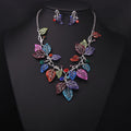 Color leaves, short clavicle necklace Set