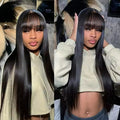 Natural Color Full-mechanism Headgear Straight Fringe Wigs Without Lace