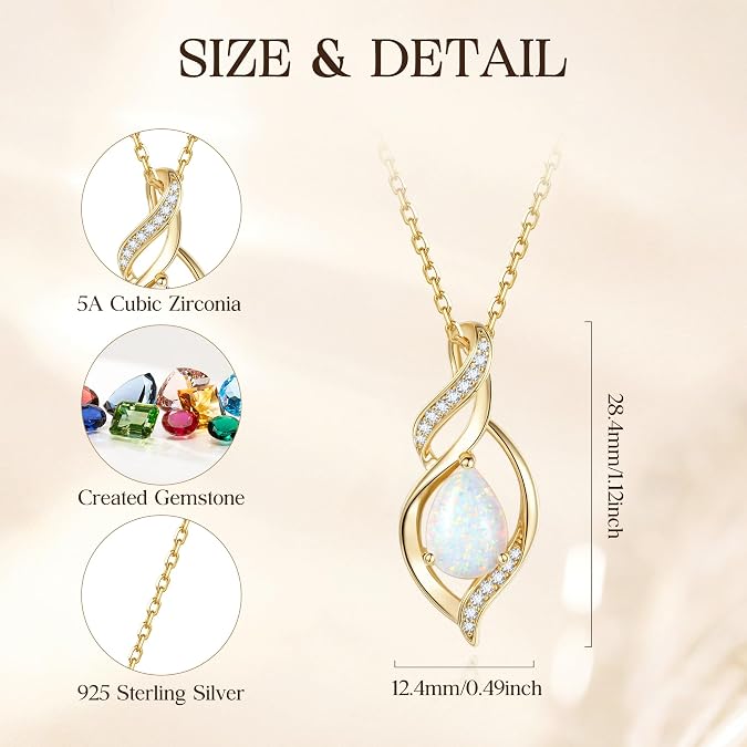FANCIME Birthstone Necklace for Women Birthday Gift for Her