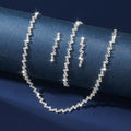Zircon Necklace Earrings And Bracelet Setthree-piece Set