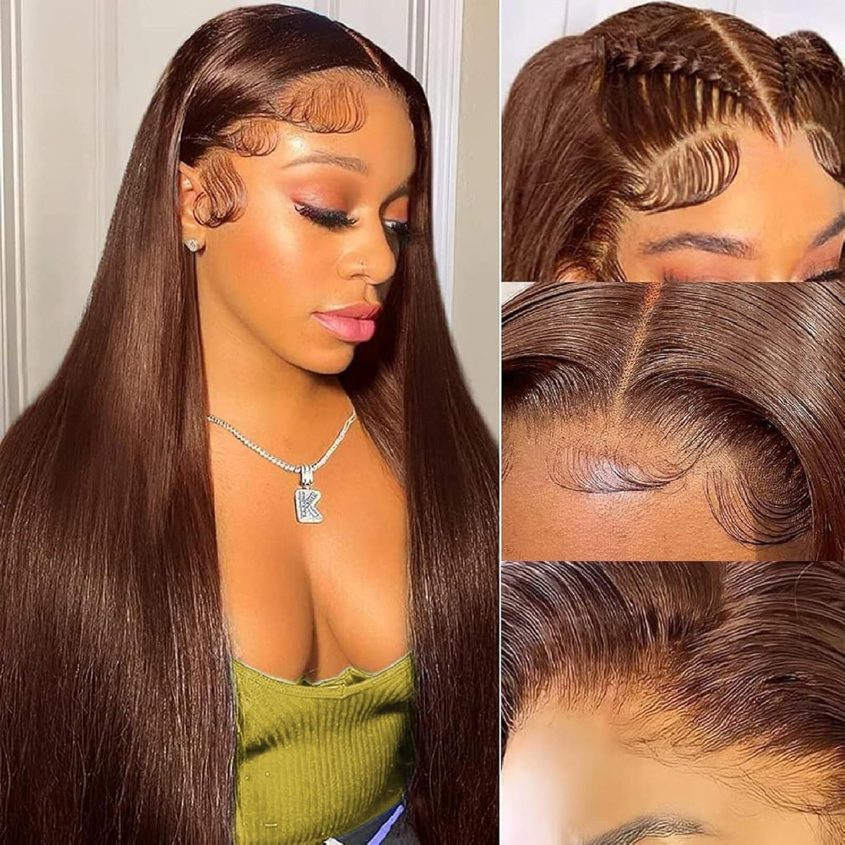 Front Lace Human Wigs Headgear 13 4